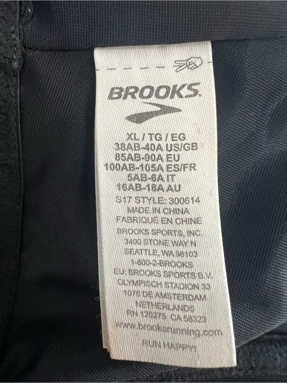 Brooks Black Uprise High Impact Sports Bra Size XL - Picture 5 of 5